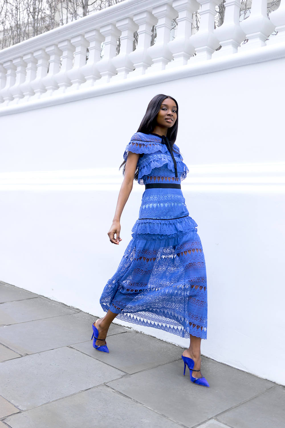 Self portrait blue dress sales